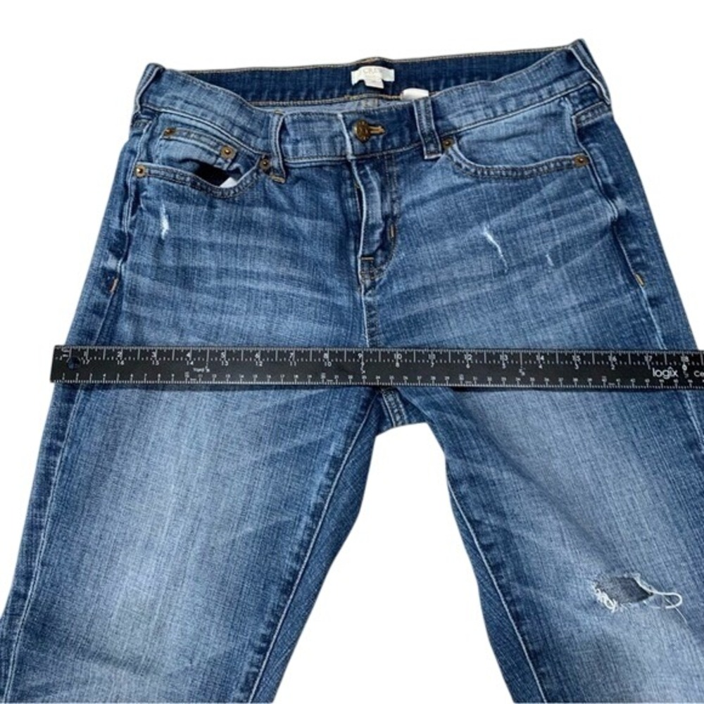 J. Crew Stretch Denim Jeans Distressed Blue Wash Comfort Casual Womens Size 26 - Picture 6 of 10